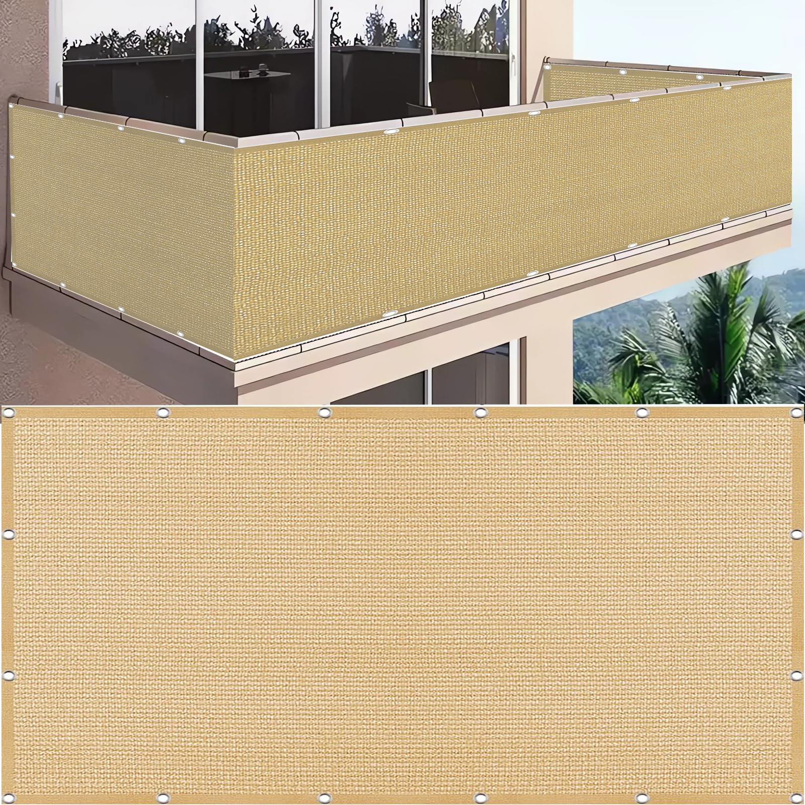 GJZQDKX Privacy Net Fence Screen 4m x 10m - 180g/m² Weatherproof Balcony Cover Wind Protection for Garden & Sports Field Yellow Outdoor Privacy Shield