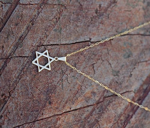 Miniatura 7 de Star of David Necklace, Gold Filled Magen David, Thin Gold Star of David Necklace, Religious Necklace, Jewish Bar Bat Mitzvah Jewelry, Gift for Her