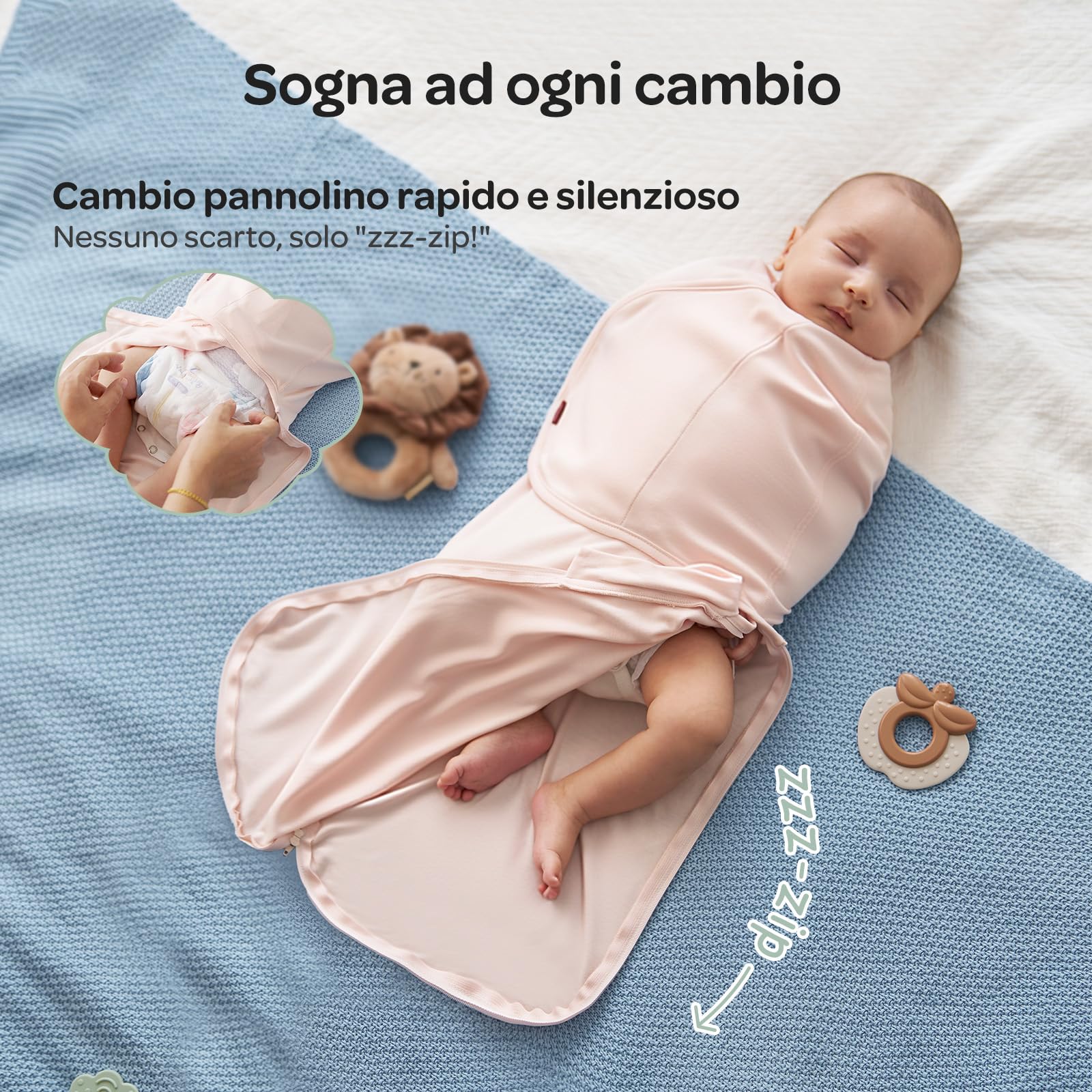 momcozy Swaddle Neonato, Chiusura Silenziosa, Adatto per Neonati 0-3 Mesi, Sacco Facile per Genitori, Riduce il Riflesso di Inizio, Essenziale per Registri Neonati,2 Pezzi, Fioritura