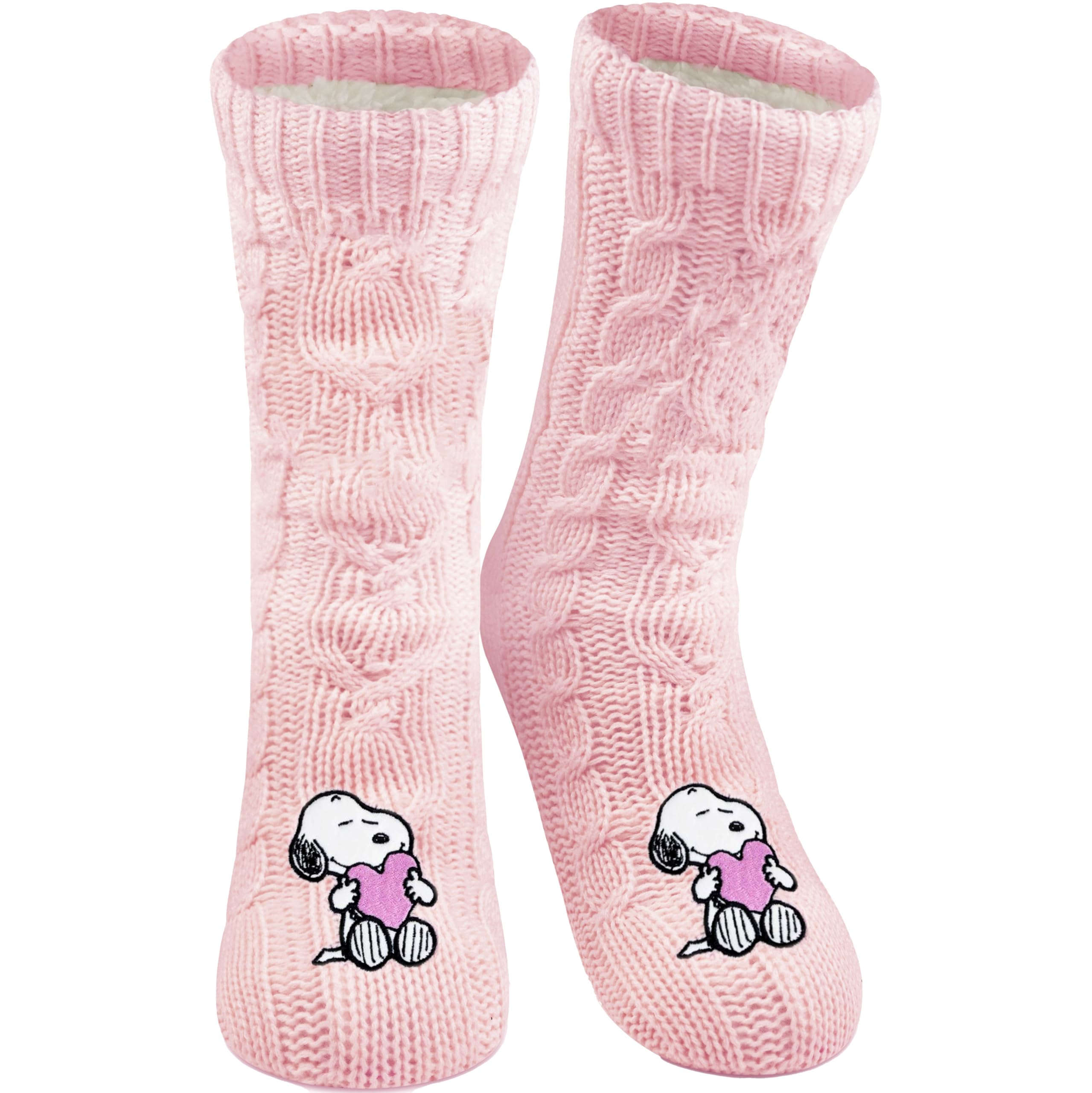 United Labels Women's Pink The Peanuts Snoopy Hut Socks - Knitted House Socks For Cuddly Socks Fluffy Winter Socks Warm Socks 39-42