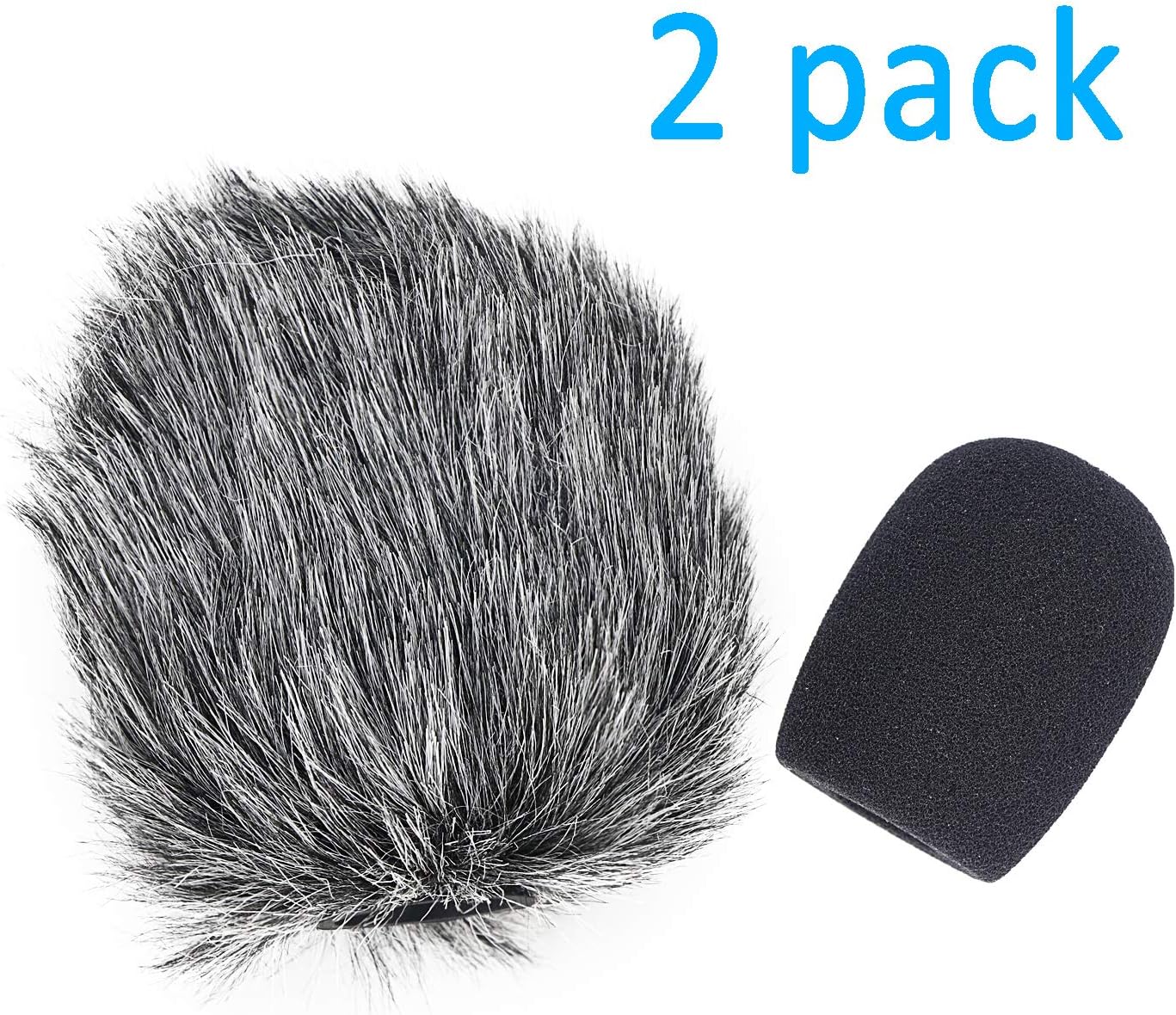 YOUSHARES VideoMicro Microphone Foam windscreen & Deadcat Wind Shield, Foam & Furry Wind Muff for Rode VideoMicro and VideoMic Me Me-L Mic (2 Pack) - Image 2