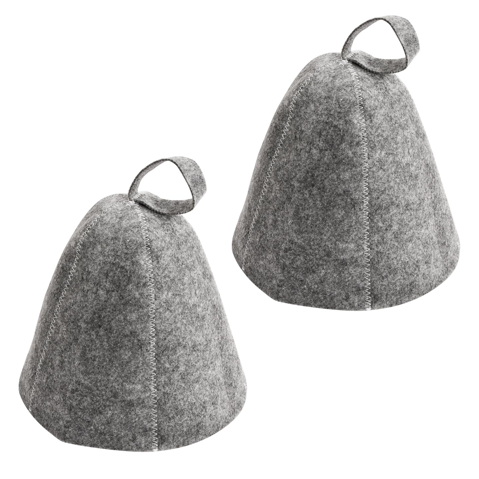 Chapeau Sauna en Feutre 2 Pièces Anti-Chaleur Bonnet de Sauna pour Homme Femme (Gris)