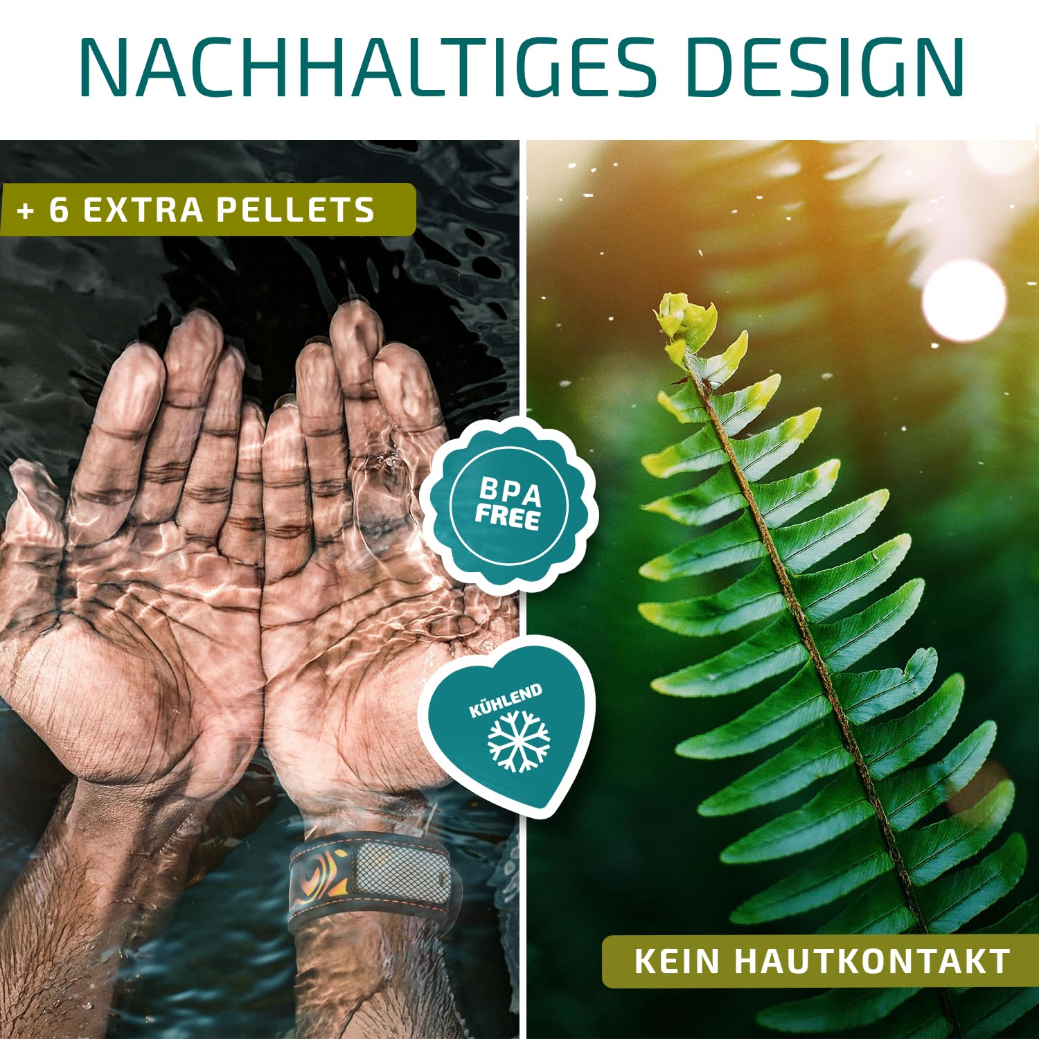 Olleeno® Mückenschutz Armband Moskito Insektenschutz Armbänder für Outdoor Camping Wandern Sport Anti Mückenarmband Neopren mit verstellbarem Klettverschluß (3 Stück + 6 Nachfüll-Pellets)