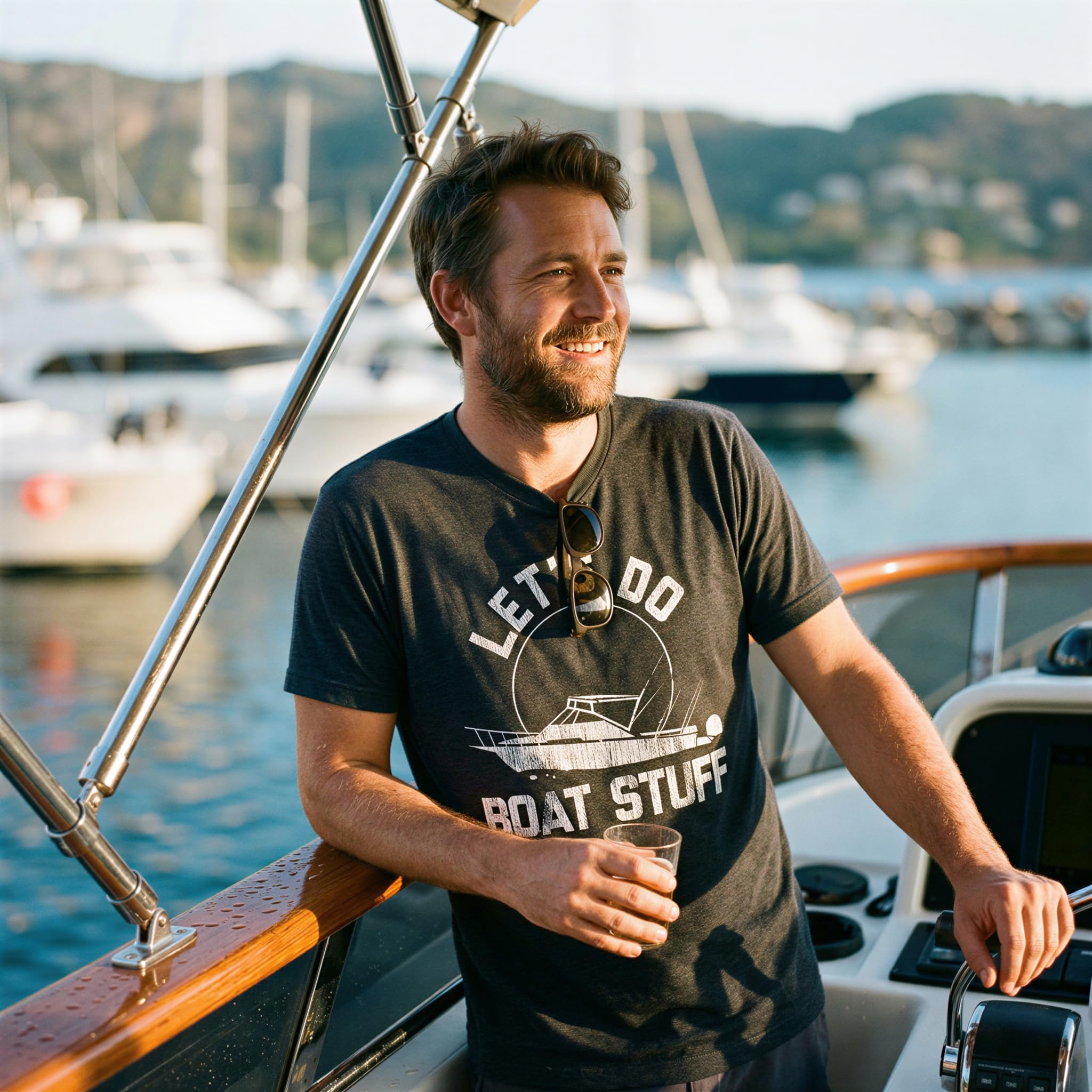 Crazy Dog Tshirts - Mens Let's Do Boat Stuff T Shirt Funny Summer Vacation Fishing Lake Cottage tee - Camiseta Divertidas