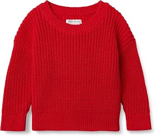 Amazon Essentials x Sofia Grainge Toddler and Baby Boys' Cotton Knit Drop Shoulder Sweater with Ribbing at Neck, Cuffs, Hem