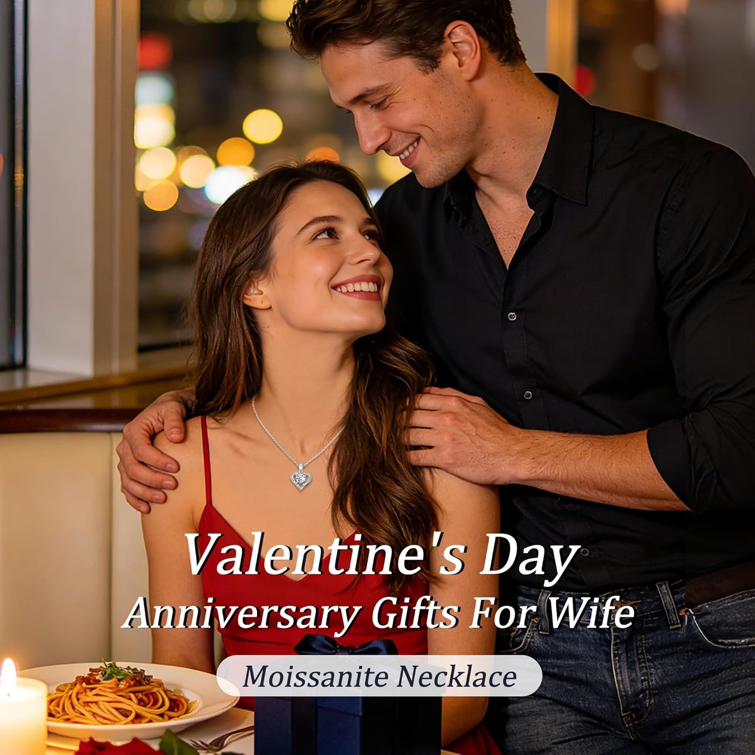 Moissanite Necklace for Women, 1CT Sterling Silver Diamond-like Jewelry, Valentine's Day, Anniversary Birthday Christmas Gift for Girlfriend, Mom - Image 3