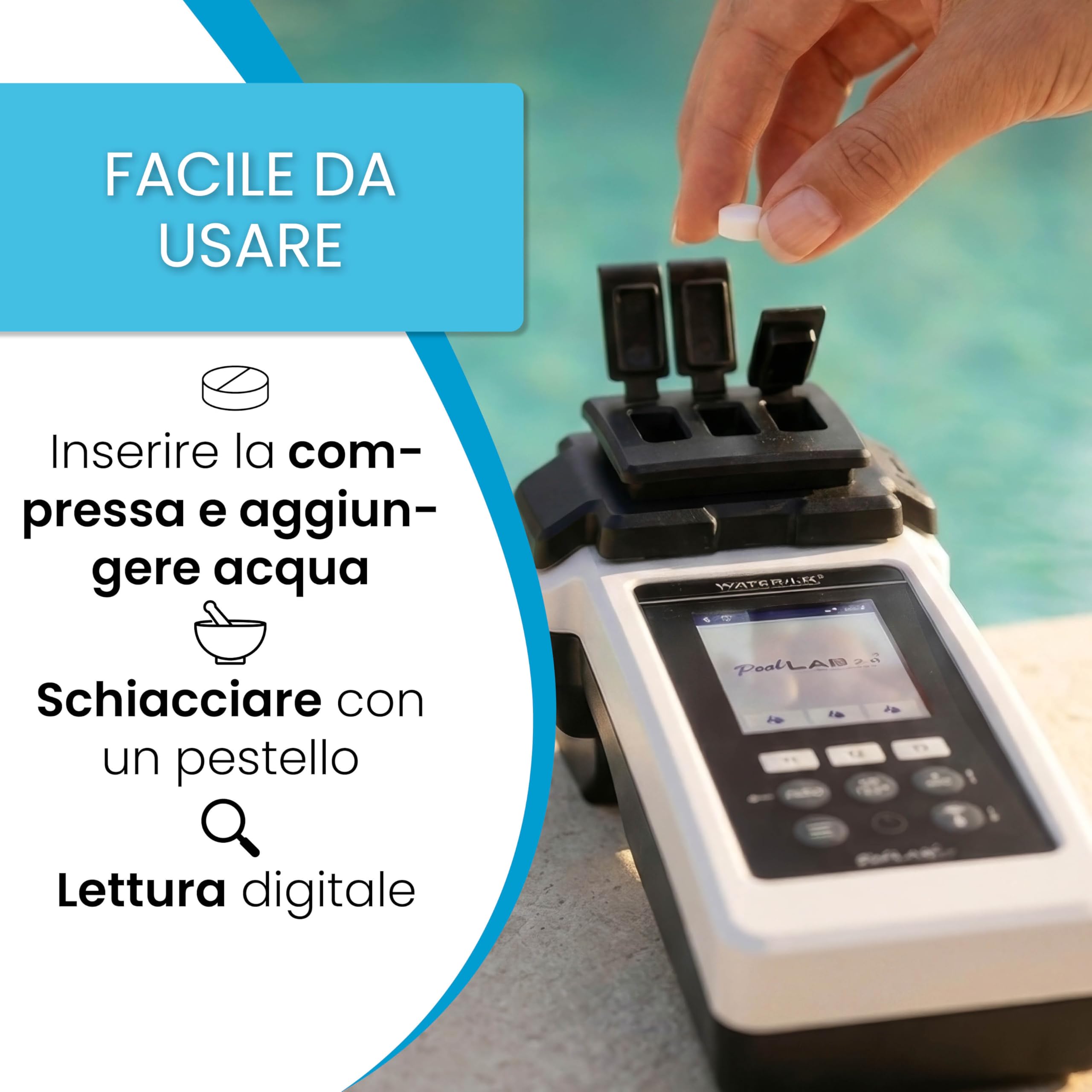 smardy 50 pastiglie fotometro CyA – misura l'acido cianurico/stabilizzatore in piscina, spa e acquario – compatibili con PoolLab, SCUBA II, BAYROL e altri tester elettronici – Made in Germany