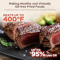 Vista 4 de Freidora de aire 8 en 1 con capacidad de 6.3 cuartos de galón y ventanas de fácil visión, máximo 400 °F, 95% menos de aceite, más de 100 recetas