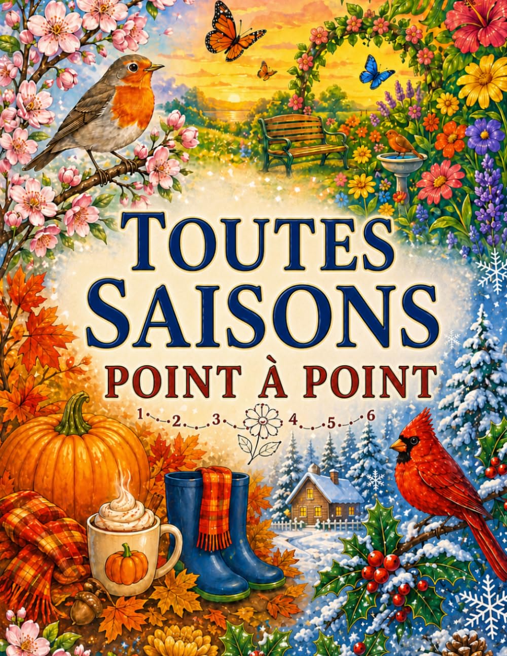 Toutes Saisons Point à Point: Points à relier en Grands Caractères Pour Adultes, Seniors et Enfants