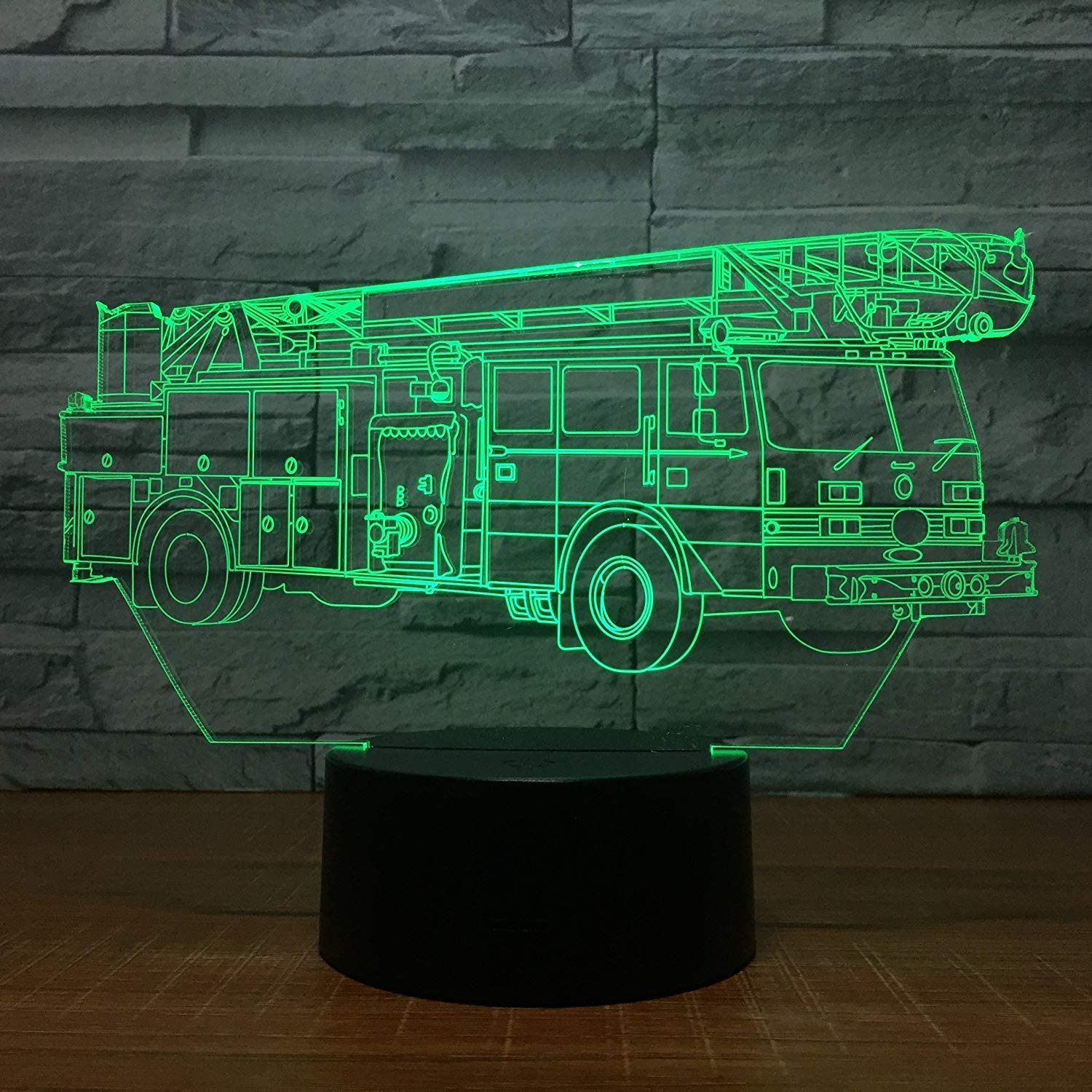 3D Camion dei Pompieri Luce Della Notte LED Lampada 7/16 Colori USB