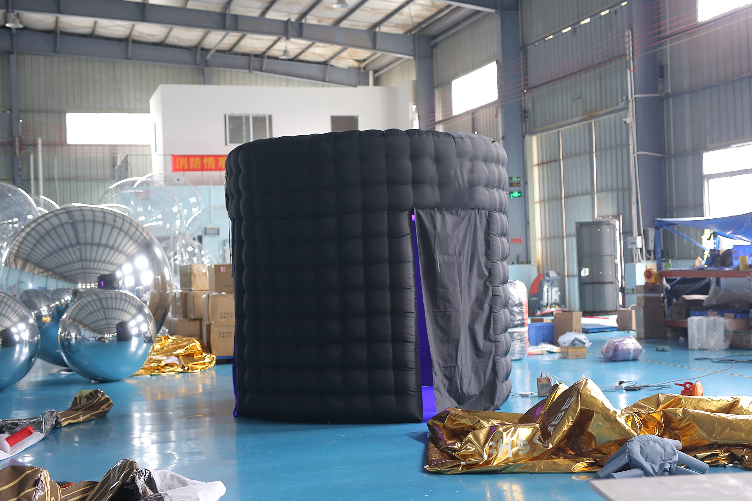 360 Photo Booth Background Wall 118inch/148 inch/158inch Customize Logo Adjustable in 10 Colors Suitable for 360 Photo Booth Machines/Show Parties/Wedding Photography (Two Door 3m)