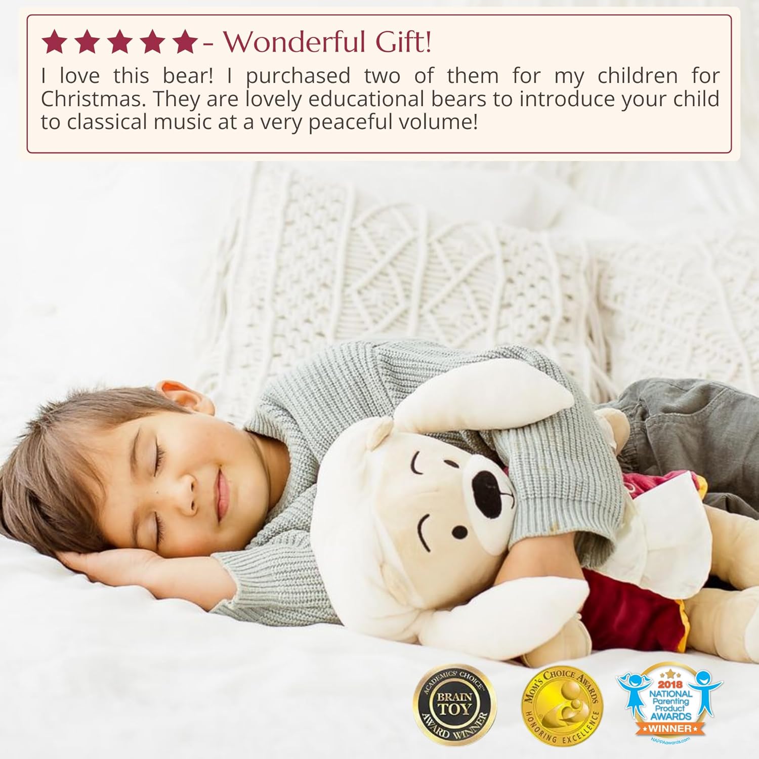 Vivaldi Virtuoso Bear – Dual-Mode Plush Toy with Music & Comfort Features, Plays 40 Mins of Classical Music & White Noise for Babies & Toddlers Antonio Vivaldi image 5 of 7 B0DS6BX3G9