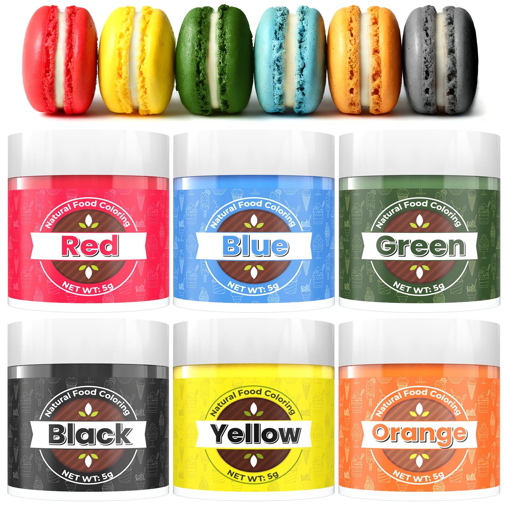 Muloen Natural Food Coloring 6-Color Set