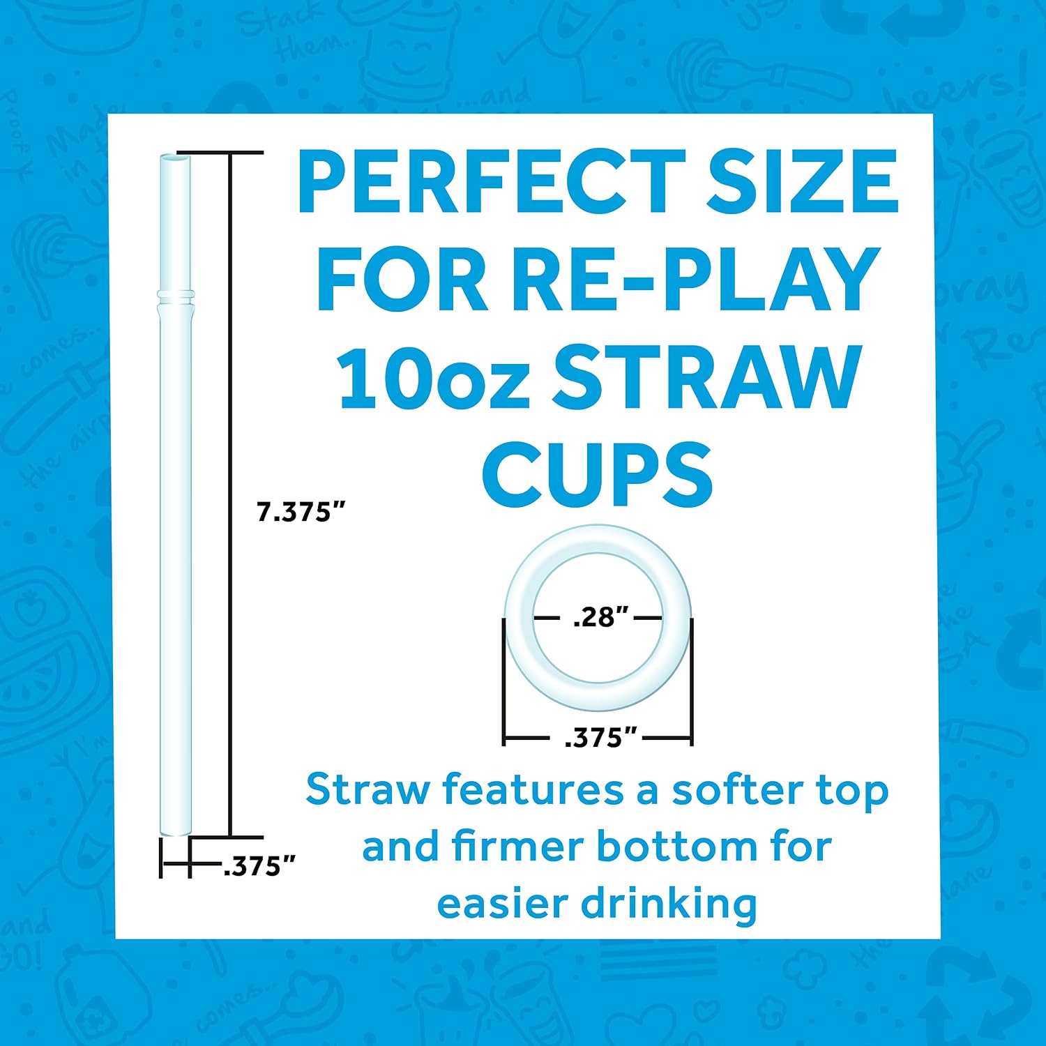 Re Play Made in USA 2 Pack Reusable Toddler Cups With Straws - Dishwasher Safe Kids Straw Cups Made from Recycled Milk Jugs with Locking Medical Grade Silicone Straws - Bright Pink & Ice Pink