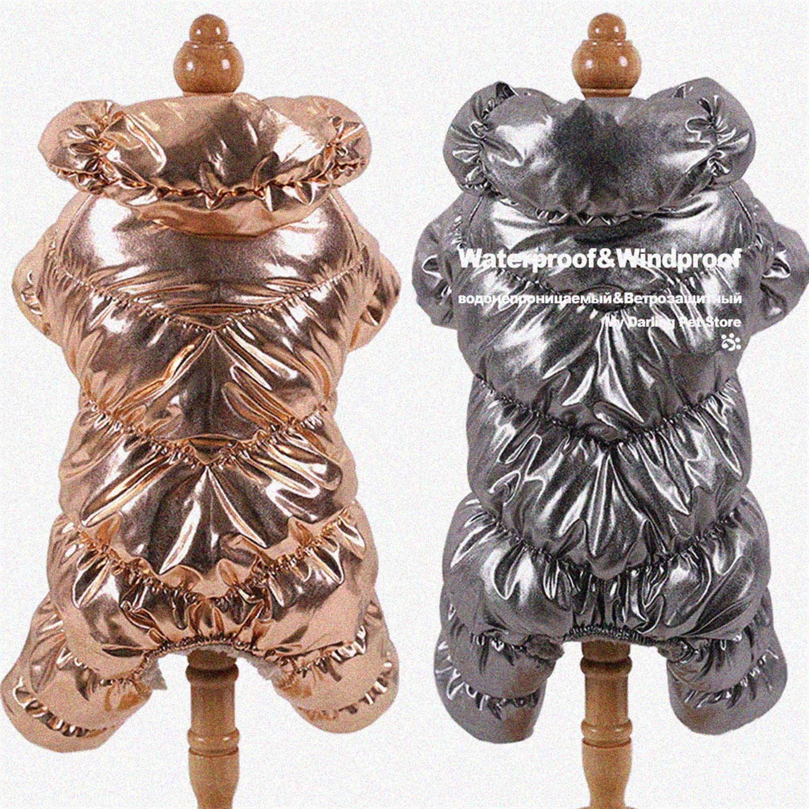 Petits Grands Chiens Petits vêtements de Chien épais Peluche Peluche Hiver Chien Chien Chien York Chihuahua Pug Taureau Soft (Color : Sleeveless Silver, Size : 2XL.)