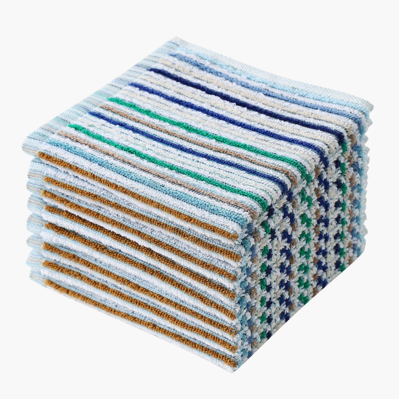Oeleky Kitchen Dishcloths for Washing Dishes, Ultra Absorbent Dish Rags, Cotton Cleaning Cloths Pack of 8, 12x12 Inches[Amazon-developed Certification] Compact by Design