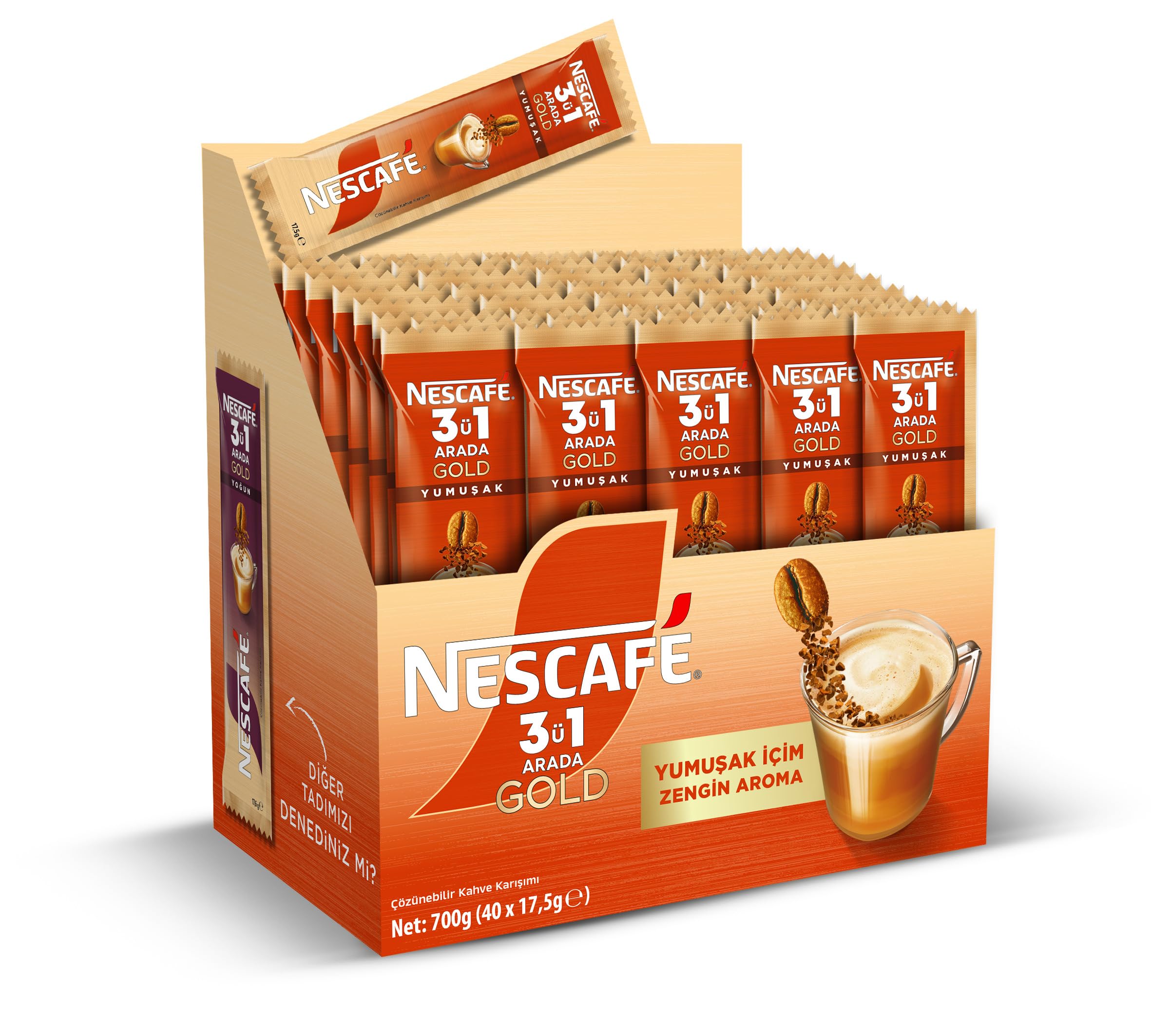 Nestle Nescafe 3ü1 Arada Gold Yumuşak 40'lı Çoklu Paket 40x 17,5 g