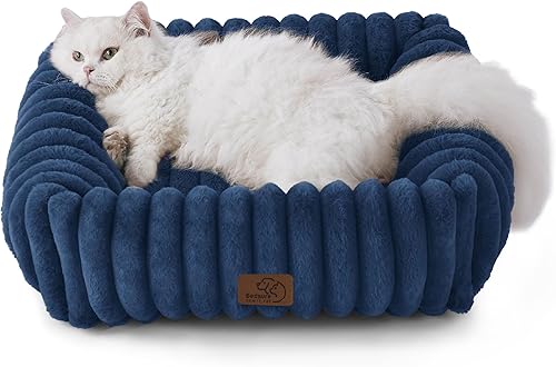 Miniatura 13 de Bedsure Bonita cama para perros pequeños y medianos, camas lavables para cachorros, camas ortopédicas rectangulares de forro polar de pana para
