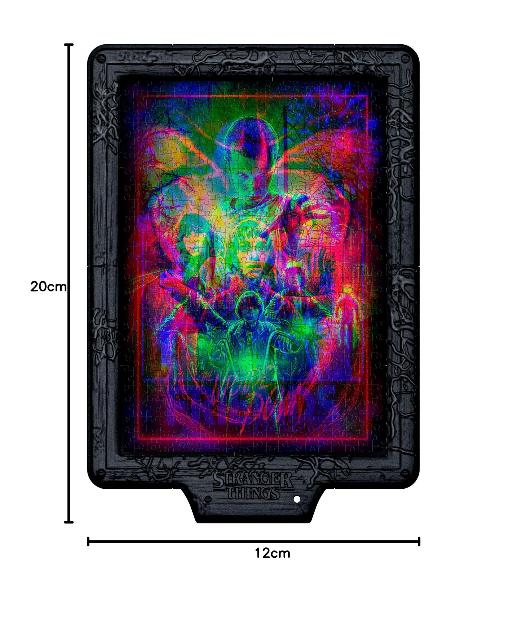 Clementoni - Stranger Things Metamorphic Art Collection - The Upside Down, Quadro Interattivo 520 Pezzi con Cornice e LED RGB, Illustrazione che Cambia con la Luce, Made in Italy, 35155