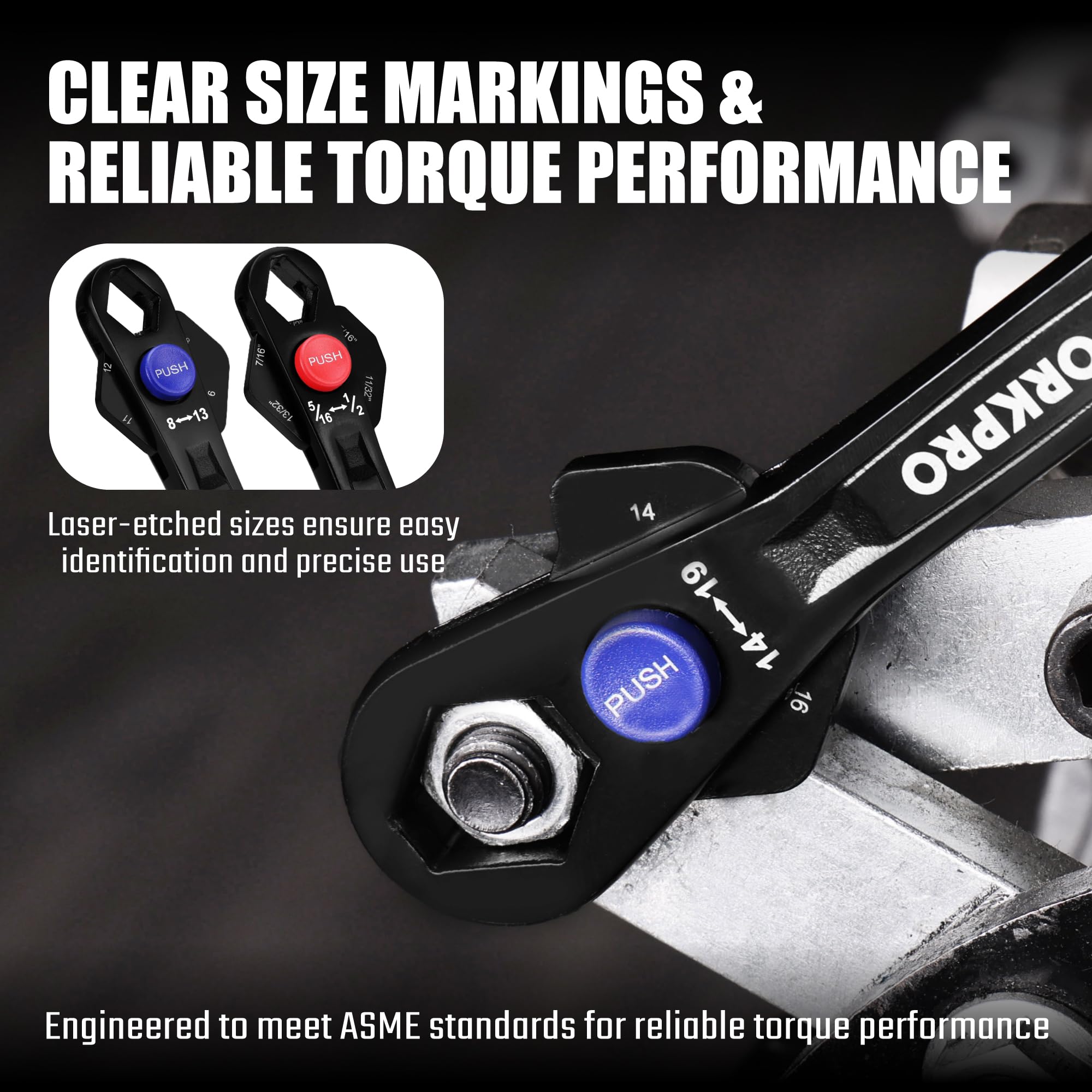 WORKPRO 2-Piece Adjustable Wrench Set - Metric & SAE -5
