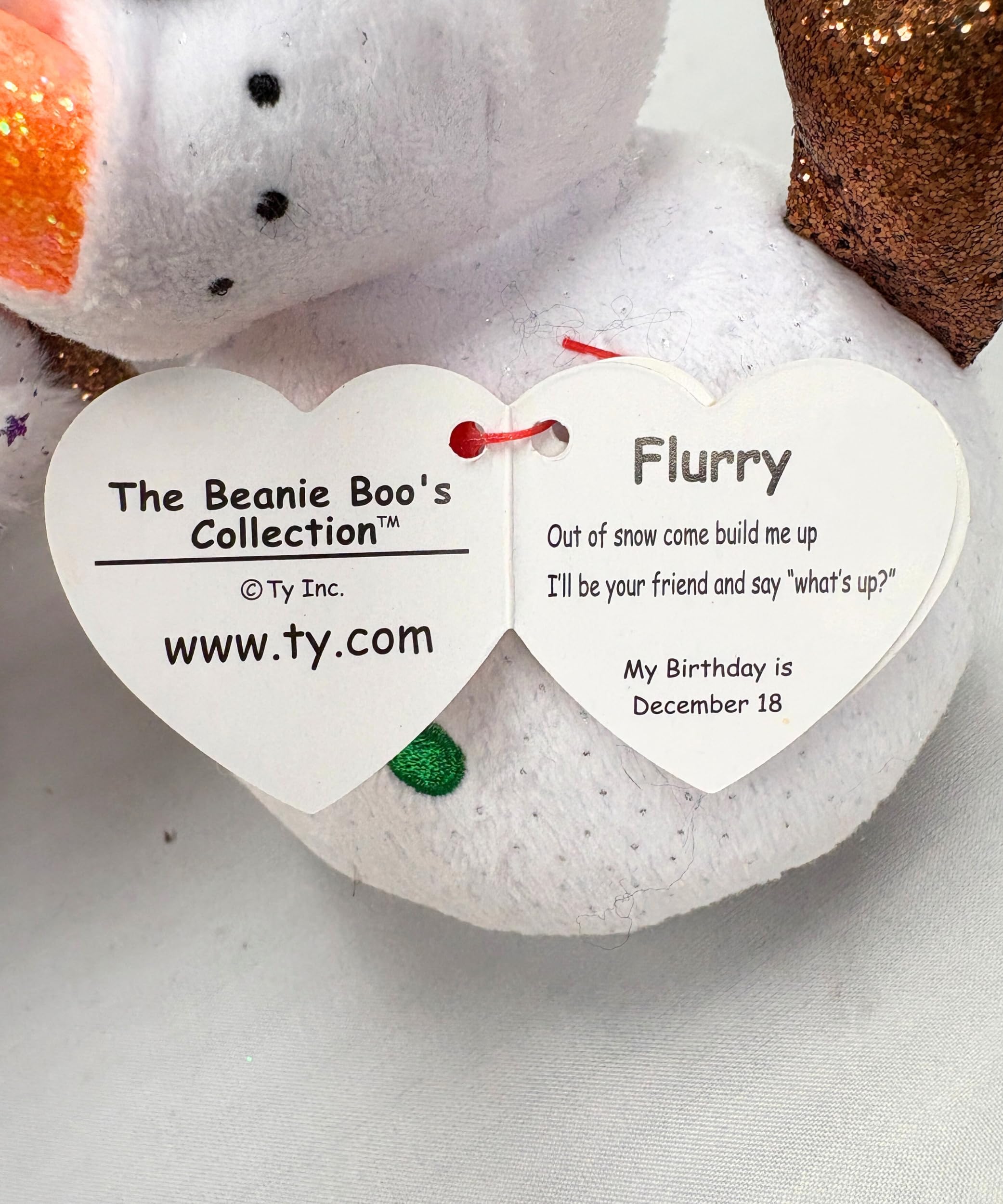 TY Flurry Snowman Xmas 2019 pluszowy biały jeden rozmiar