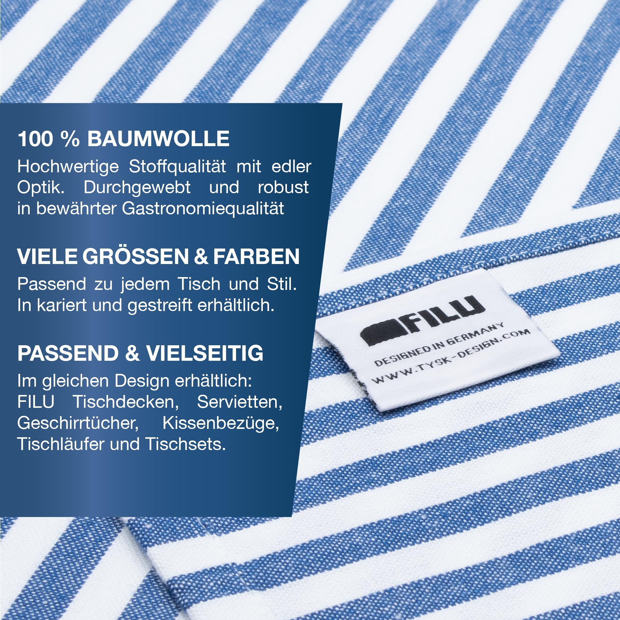 Tovaglia Rotonda In Cotone Blu Navy E Bianco A Righe – 70 Cm – Cackleberry Home, Stile Nautico Per Ogni Giorno - copertina
