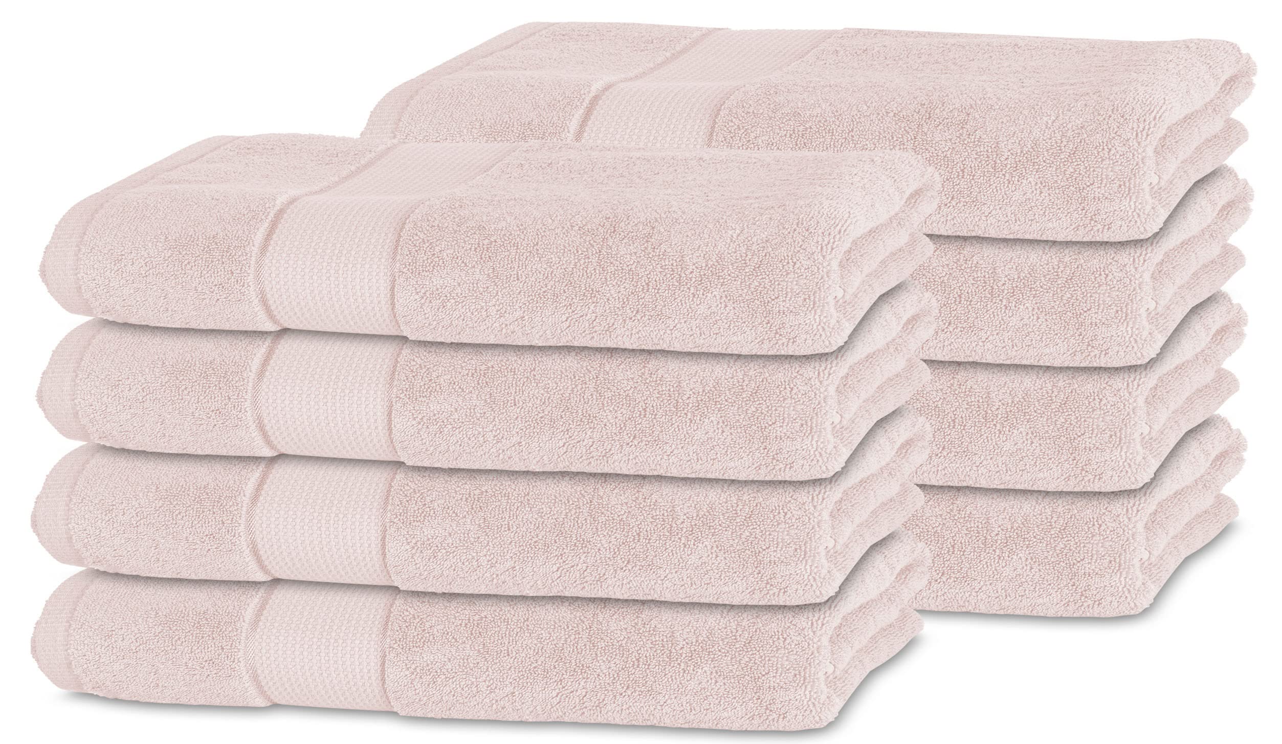 BANANALU Set Di 8 Asciugamani In 100% Cotone 450 G/m² – 50x100 Cm, Colore Rosa Primario, Morbidi E Assorbenti, Certificati Öko-Tex