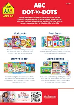 School Zone ABC Dot-to-Dots Workbook: 32 Pages, Preschool, Kindergarten, Learning Activities, Connect the Dots, Alphabet, ABC's, 123, Counting, Letter Puzzles, Ages 3-5 (Get Ready! Book Series)