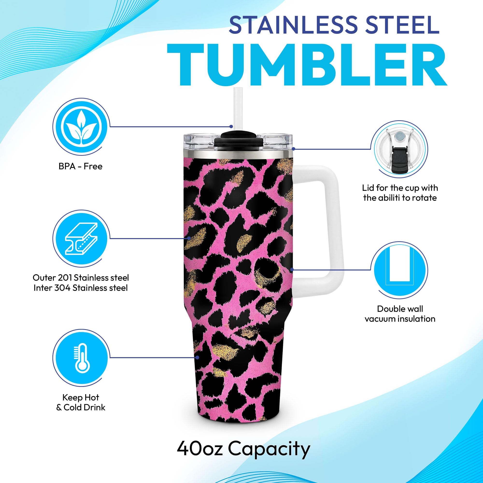Amazon.com | Hyturtle Personalized Black Pink Leopard Print