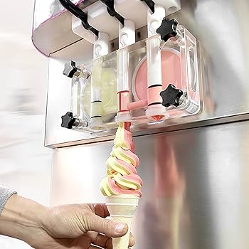 ICETRO ソフトクリームメーカー ステンレス製 商業用アイスクリームマシン、1200W電気ソフトサーブアイス