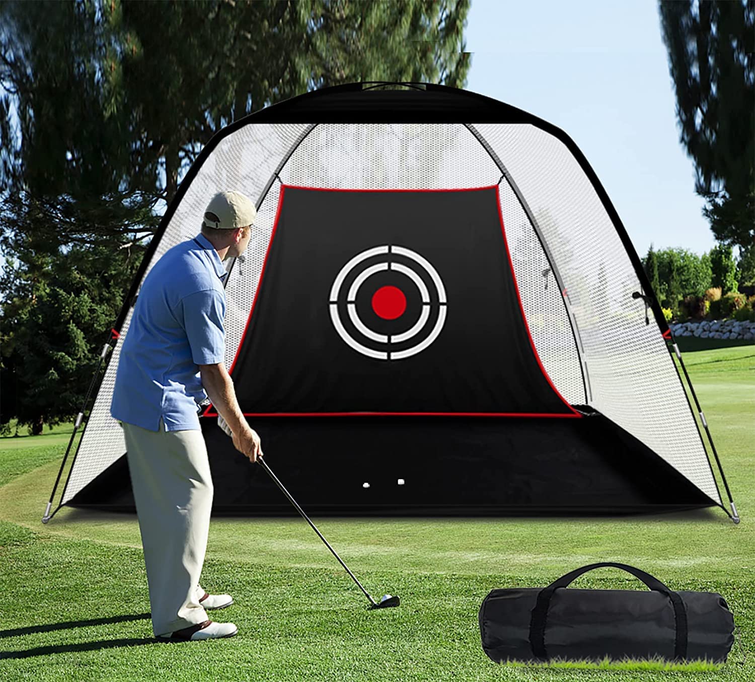 Amazon | ゴルフネット 練習用 裏庭ゴルフ 3.6x2.1x2m 大型ネット 室内