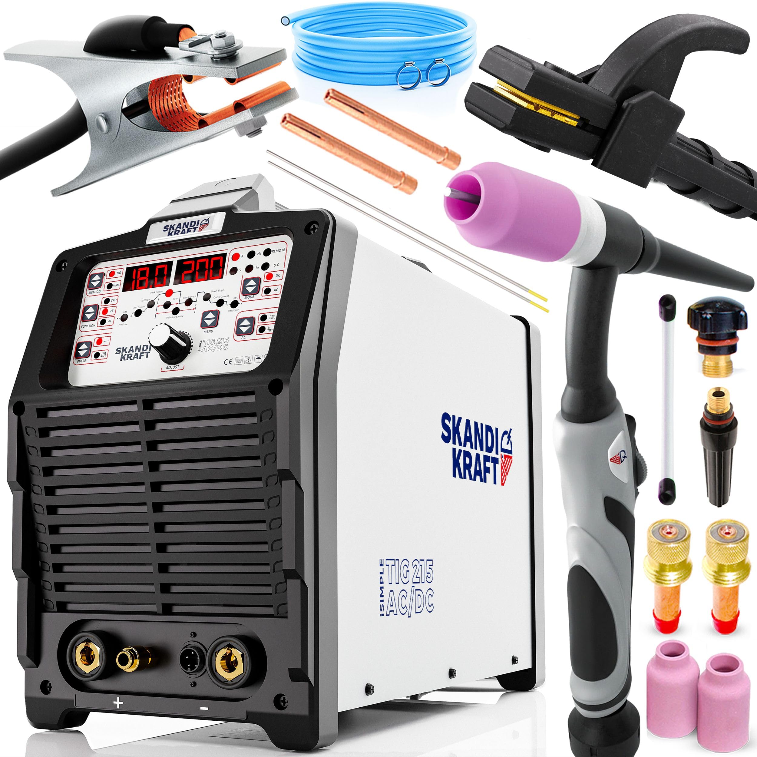 iSIMPLE TIG 215 AC/DC — Saldatrice TIG AC/DC 200A pulsata 230V