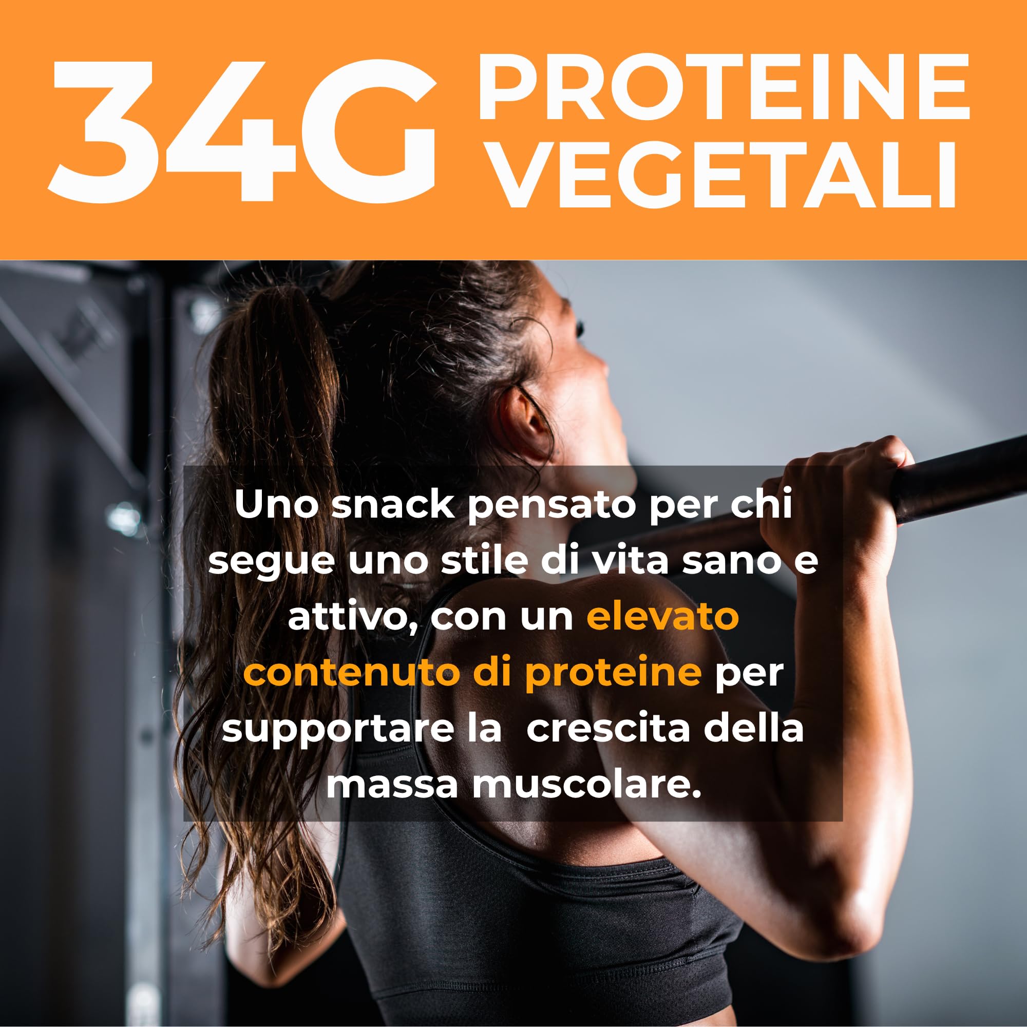 Protein Snack - Golose Patatine Proteiche con 34% di Proteine, Patatine Senza Glutine, Senza Zuccheri Aggiunti e Olio di Palma, Gusto Burro di Arachidi, Ideale per Spuntino Fit, Vegan, 6x50g