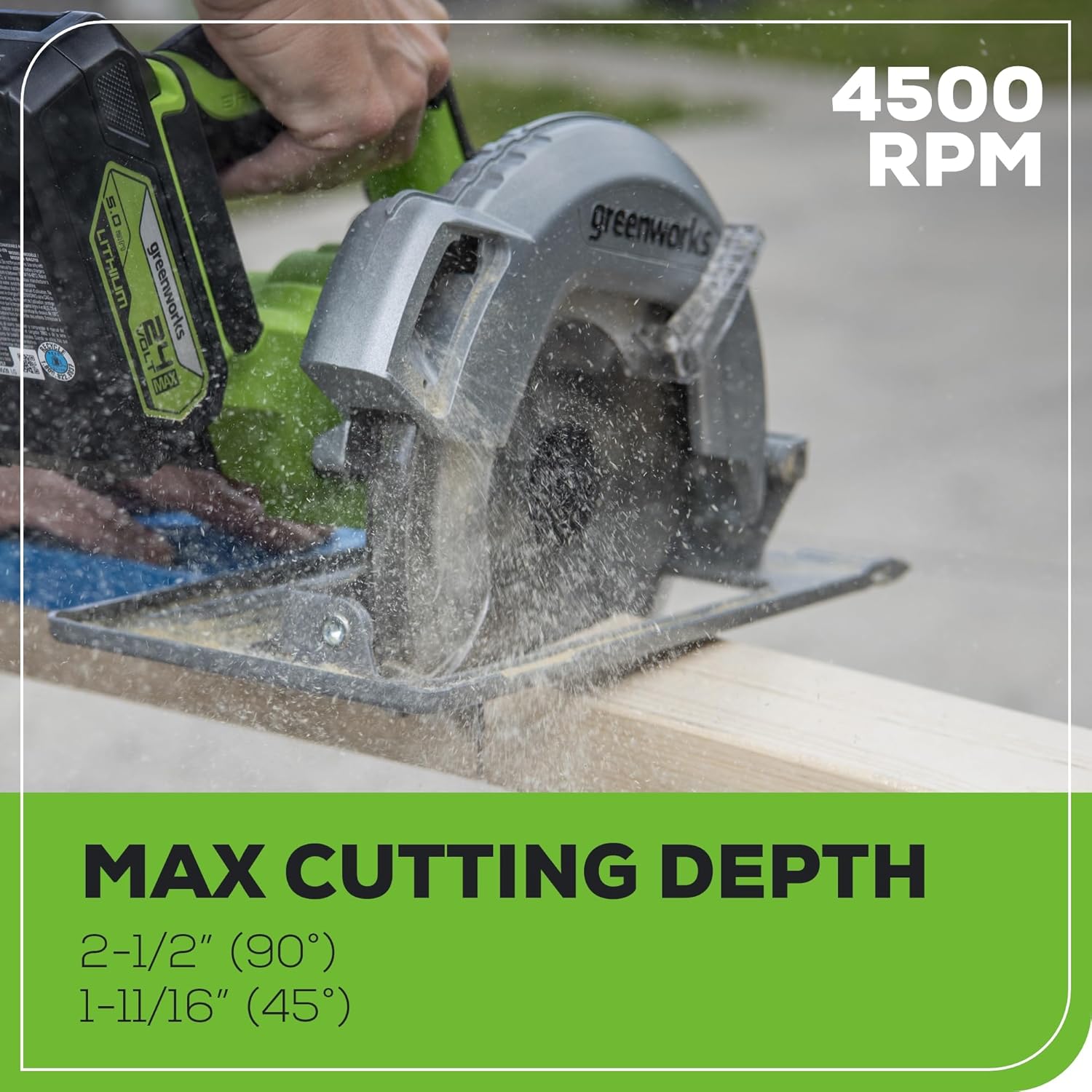 Greenworks 24V 7-1/4'' Circular Saw Brushless Cordless, with 4Ah Battery and 2A Charger