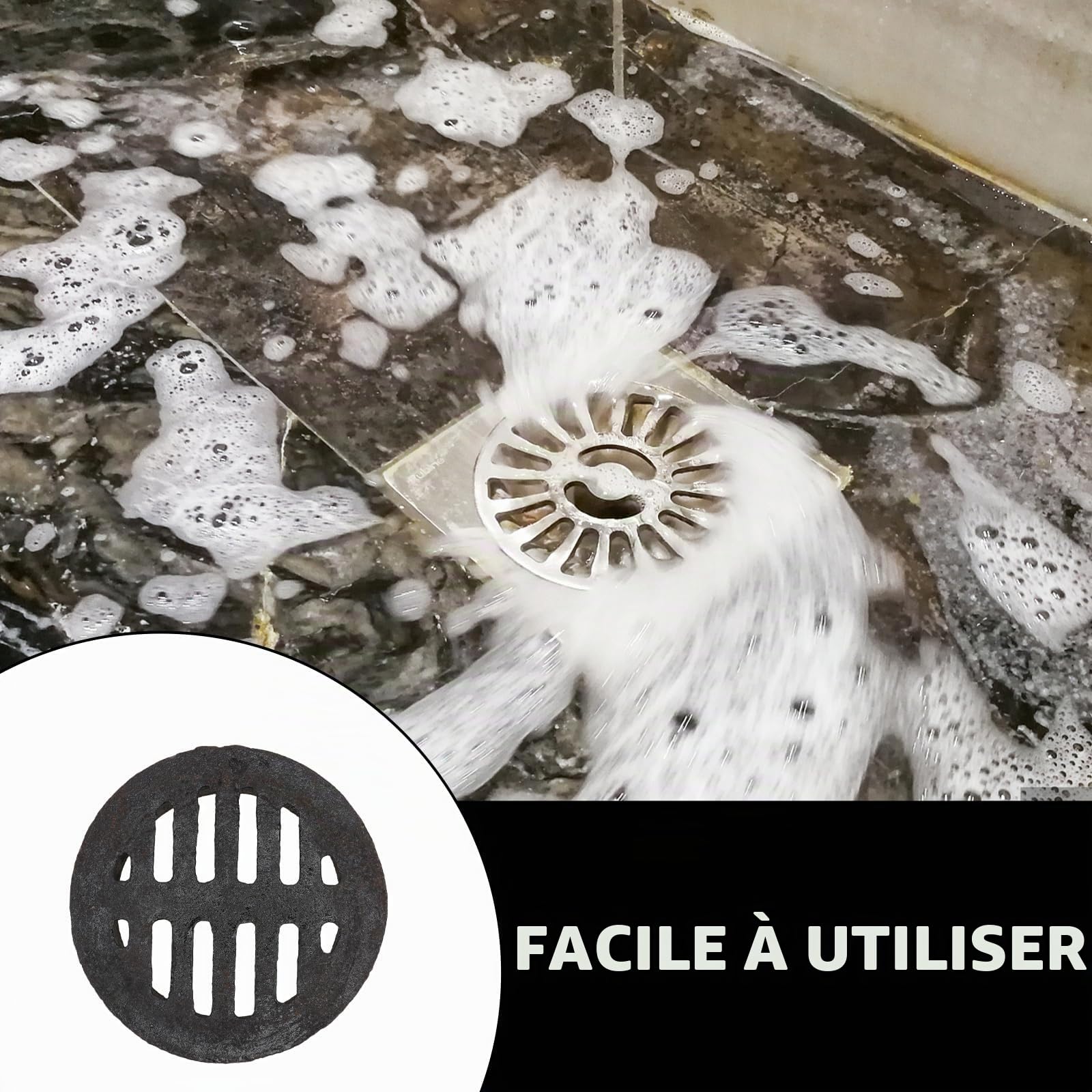 Veemoon 1pièce Couvercle De Drainage Fonte Intégré pour Évacuation Siphon De Sol pour Maison Et Jardin Design