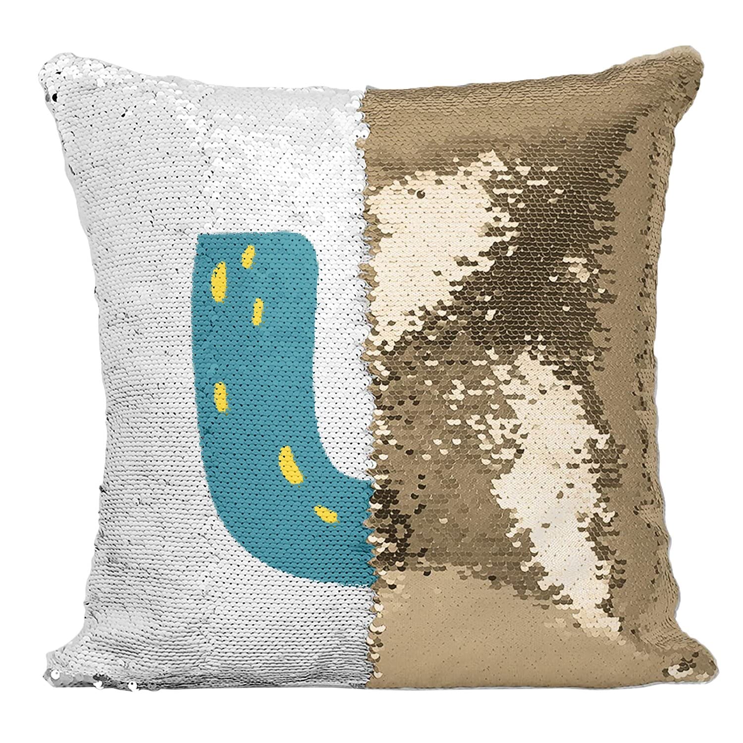 Coussin Sequin Paillettes Doré U Ulrich Cadeau Dinosaure Enfant