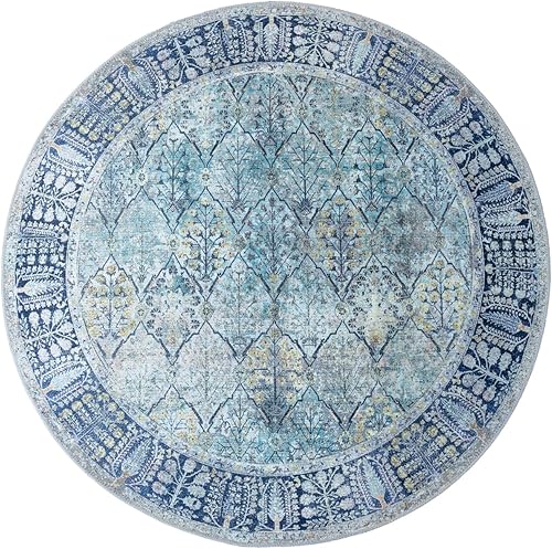 Miniatura 2 de Softwoven Rugs - Alfombra redonda de 5 pies, lavable a máquina, 90% algodón, antideslizante, apta para familias y mascotas, resistente a las