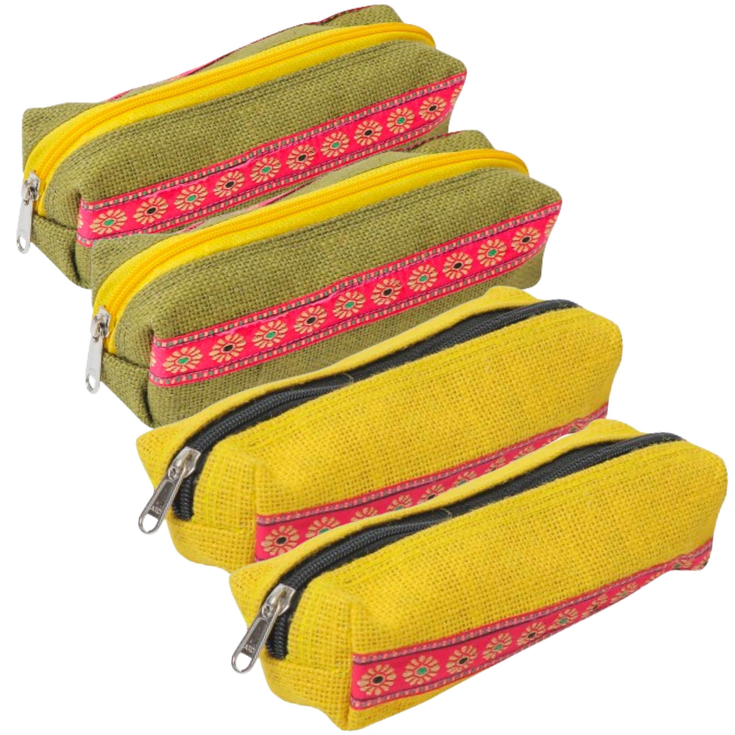 AalamVizhudhugal Jute Rectangular Multipurpose Zipper Pen and Pencil Pouch in Zari Pattern – Pack of 4 (B0CZTH75RC) Amazon Price History, Amazon Price Tracker