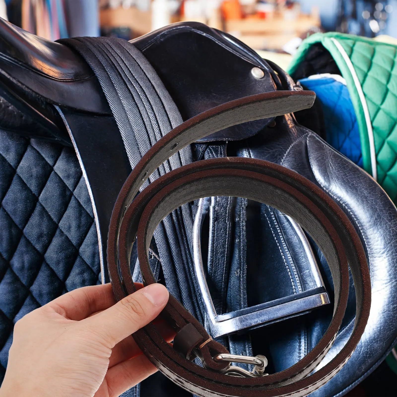 2PCS Soft Stirrup Leathers Adjustable Comfortable for Equestrian Training Horse Riding Für Dressur