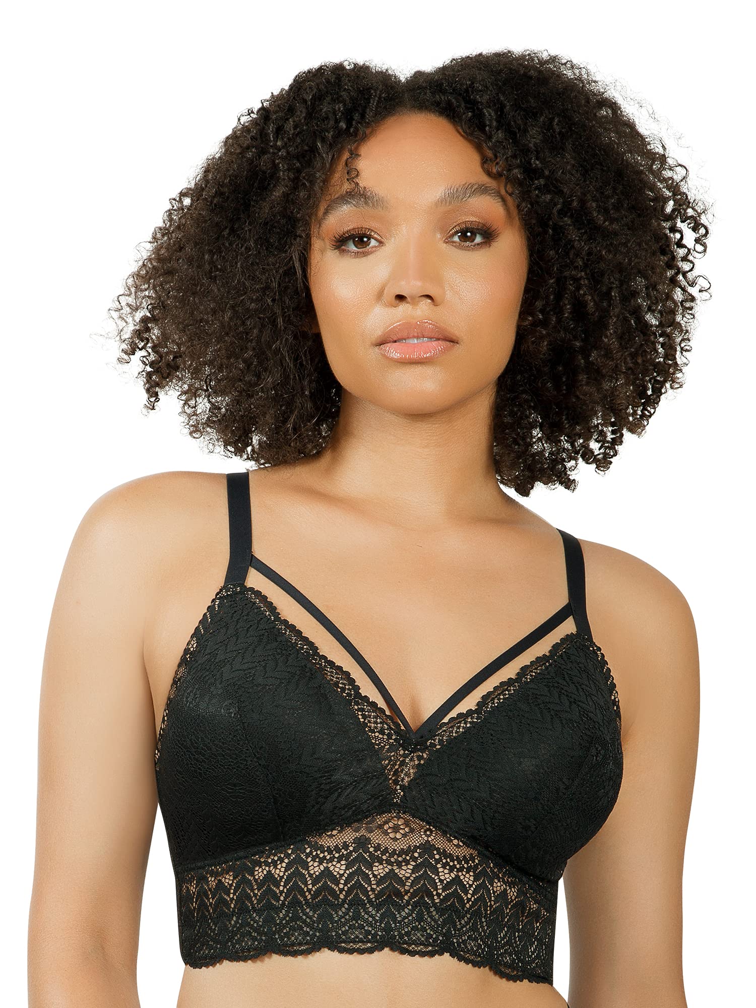 Parfait Mia Lace P5951 Women's Full Busted Lightly Padded Wire Free Bra-Black-40C