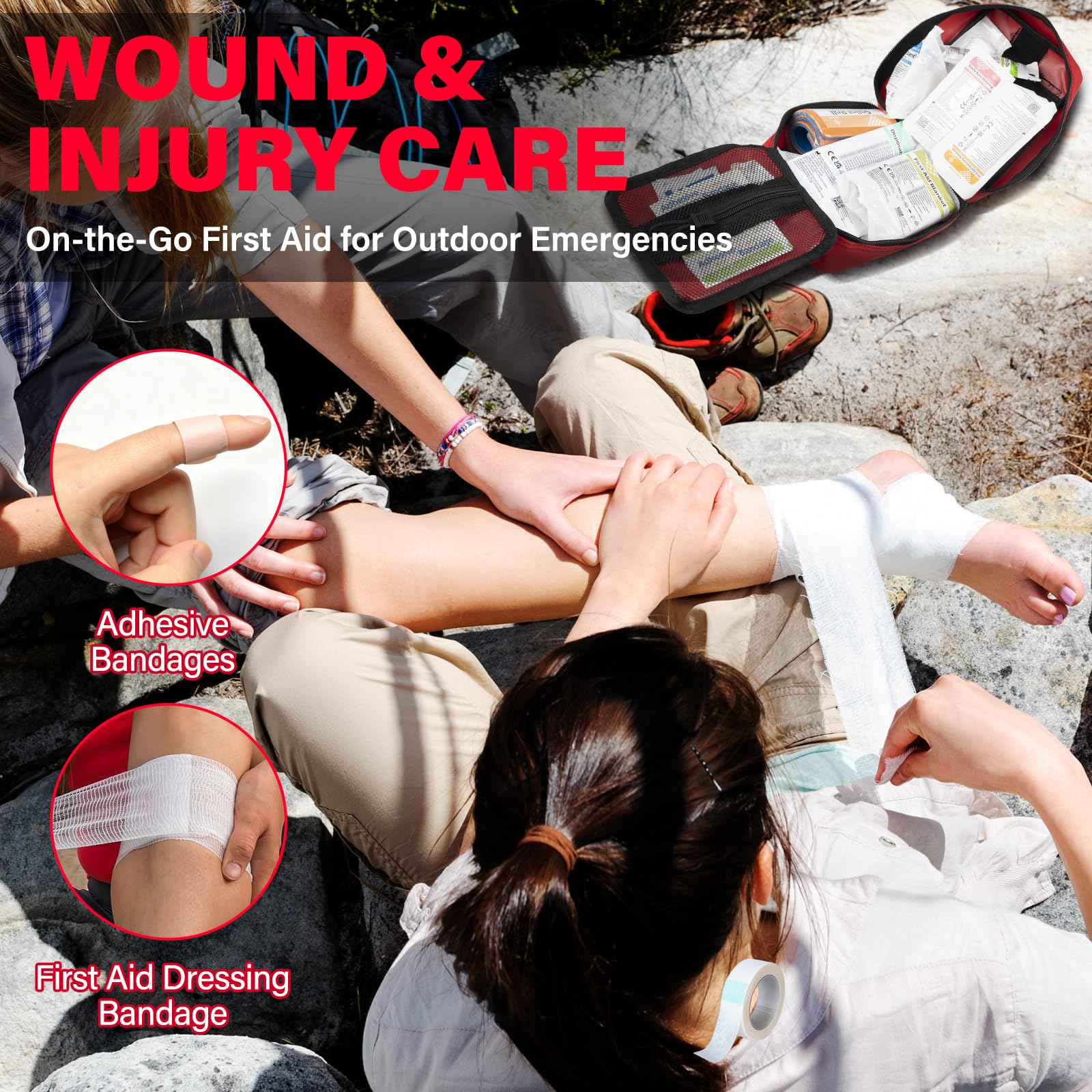 336 Stück Survival First Aid Kit Outdoor Notfall Trauma Ausrüstung Erste Hilfe Set Medizinische Taktische Tasche Medizinische Tasche für Zuhause, Auto, Schule, Camping im Freien