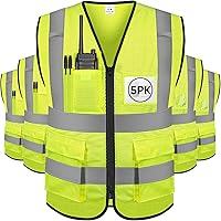 Vista 13 de TICONN Chaleco de seguridad reflectante de alta visibilidad Clase II de malla para mujeres y hombres Cumple con los estándares ANSI