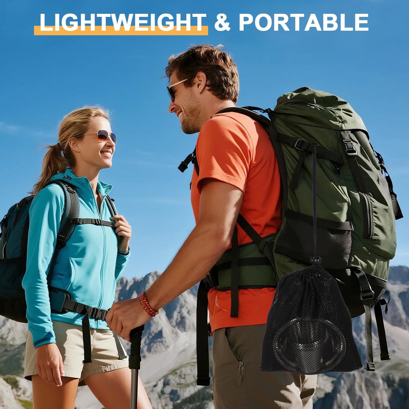 REDCAMP Campingbesteck Set 4 Personen, 29 Teiliges Outdoor Picknick Reisebesteck aus Edelstahl mit Etui Schüsseln Teller Tasse Messer Gabel Löffel, Camping Geschirr Set für Reisen Wandern