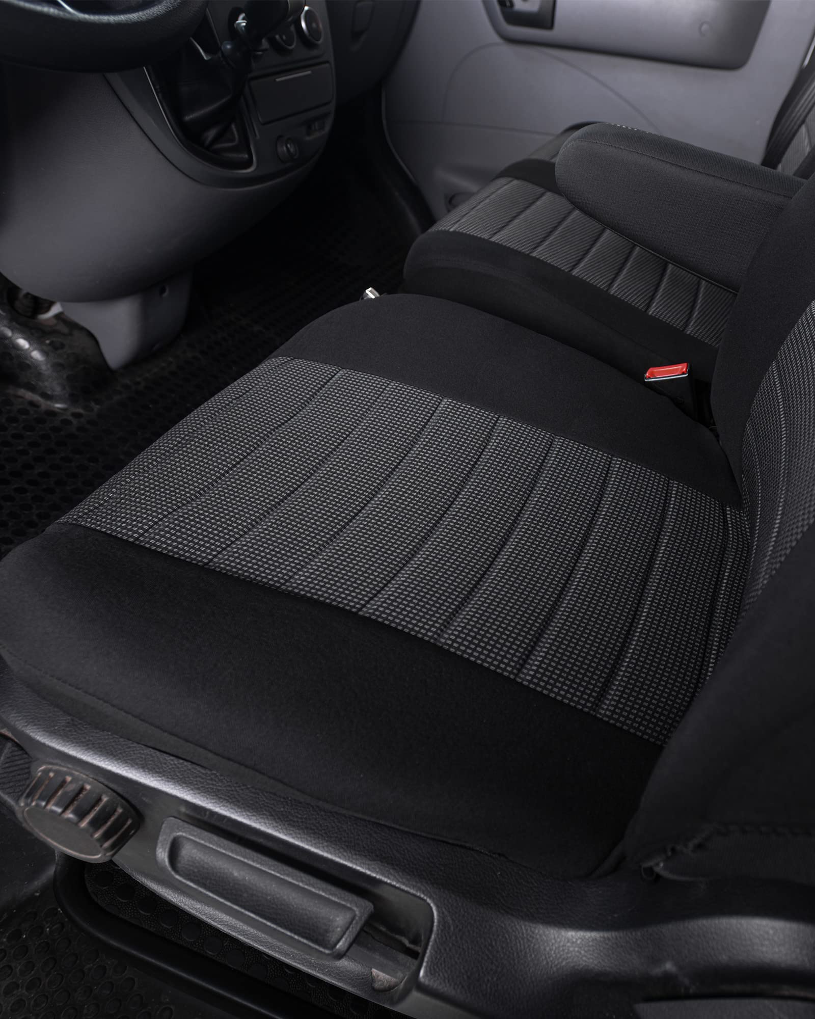 TOYOUN Juego de Fundas para Asientos de Coche para Furgonetas y Camiones de 2 + 1 Fundas Asientos Coche Universales para Delanteros Poliéster Cubre Asiento Coche Accesorios de Automóvil,Gris