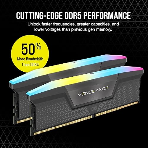 Miniatura 3 de CORSAIR VENGEANCE RGB DDR5 RAM 32 GB (2 x 16 GB) 5600 MHz CL40 AMD EXPO iCUE Memoria de computadora compatible - Gris (CMH32GX5M2B5600Z40)