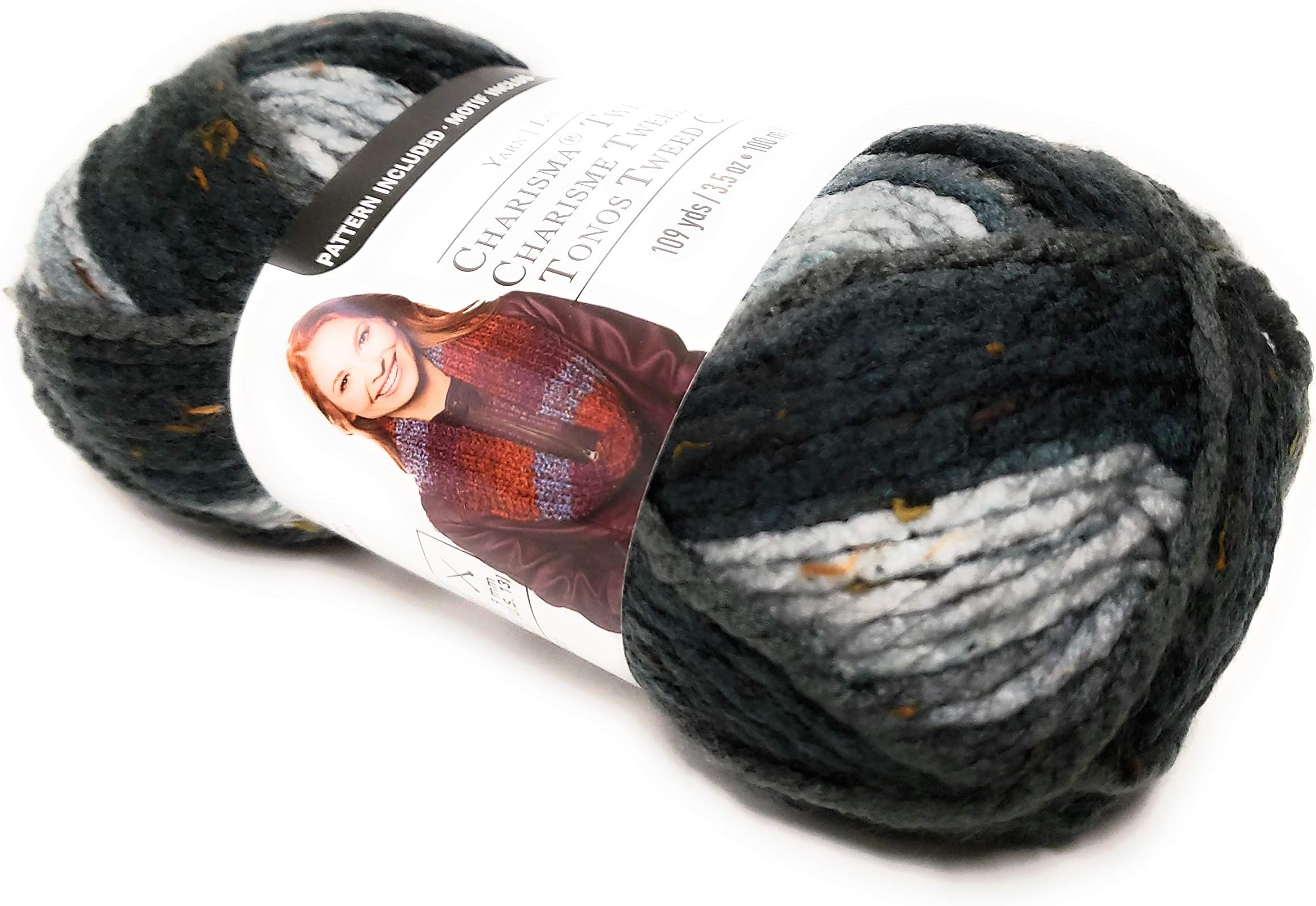 Charisma Tweed Stripe Yarn 1 Ball 3.5 oz. - Charcoal