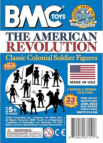 Miniatura 8 de BMC Classic MPC Revolutionary War Colonial Soldiers - Figuras de plástico para hombres del ejército