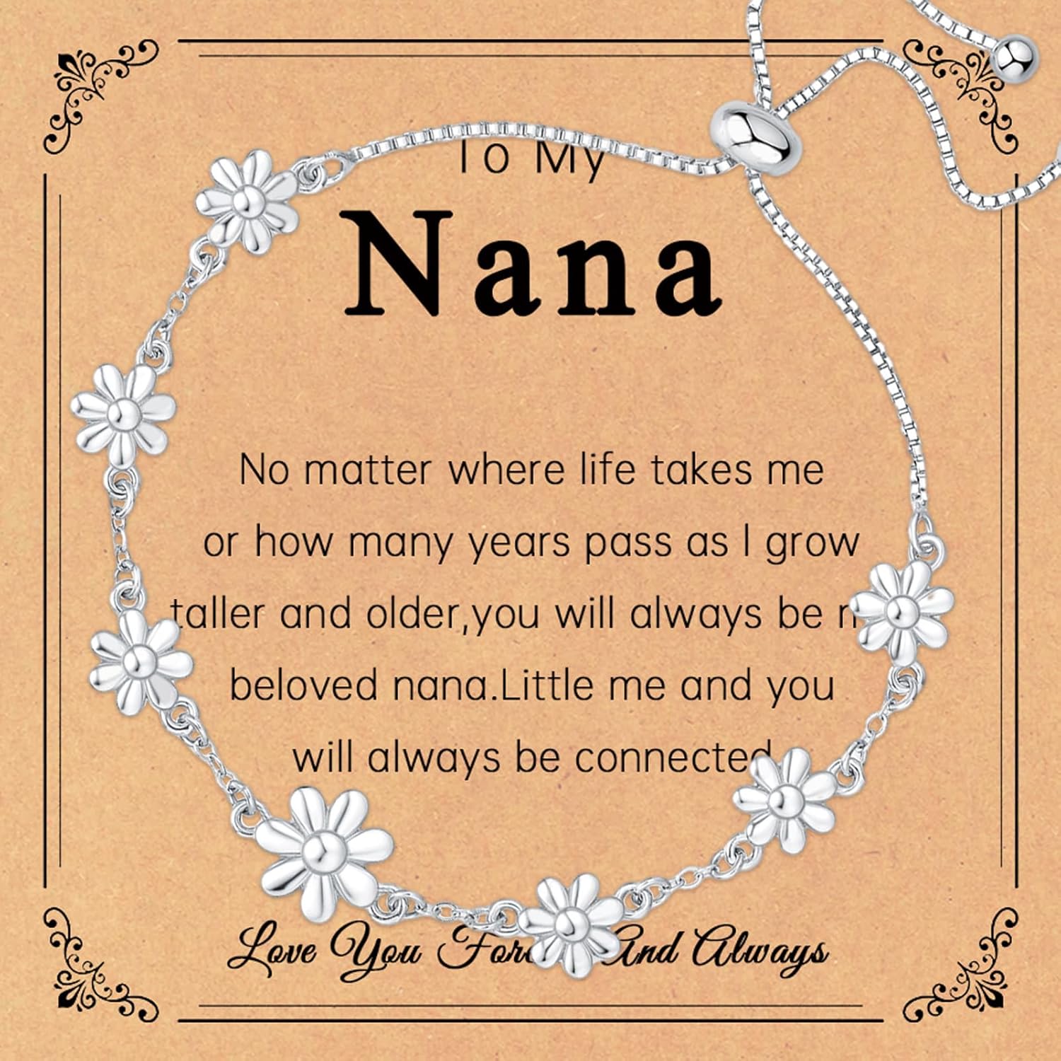 Sliver Bracelets for Women, Dainty Flower Bracelet Adjustable Cute Daisy Charm Adjustable Sparkly Rhinestone Chain Bracelet Trendy Jewelry Gift for Birthday Anniversary Christmas