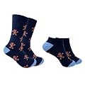 Mint & Oak Couple Socks, Printed Twining Socks For Men & Women, Fun Print Matching Couple Socks, Couple Gift - Set of 2