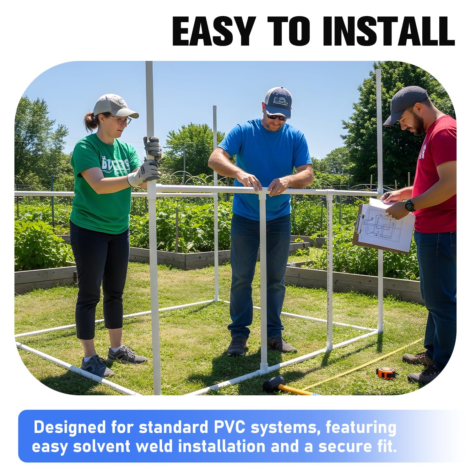 50 piezas de accesorios de PVC de 4 vías de 1/2 pulgada, conector de tubo de PVC de grado de muebles SCH40 para muebles de bricolaje, jardín, invernadero, estanterías